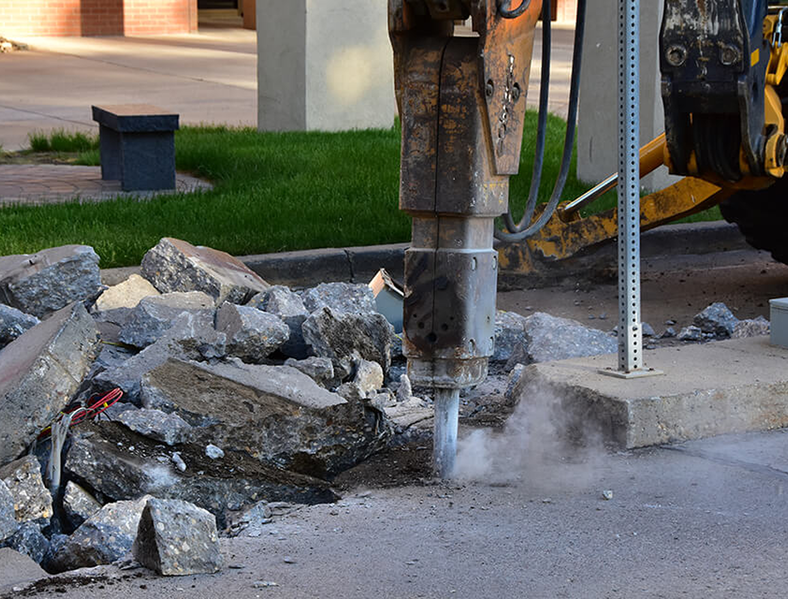 Small demolition of concrete structure